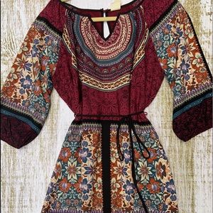 Pink Owl NWT print dress size L